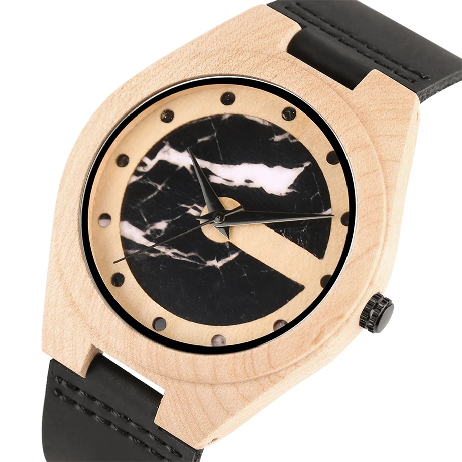 Минималистичные часы из натурального бамбука и дерева спортивные простые