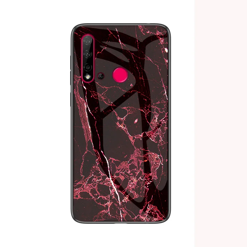 Модный чехол из закаленного стекла для huawei P20 Lite, мягкий силиконовый защитный чехол для телефона P20 Lite - Color: Red Wire