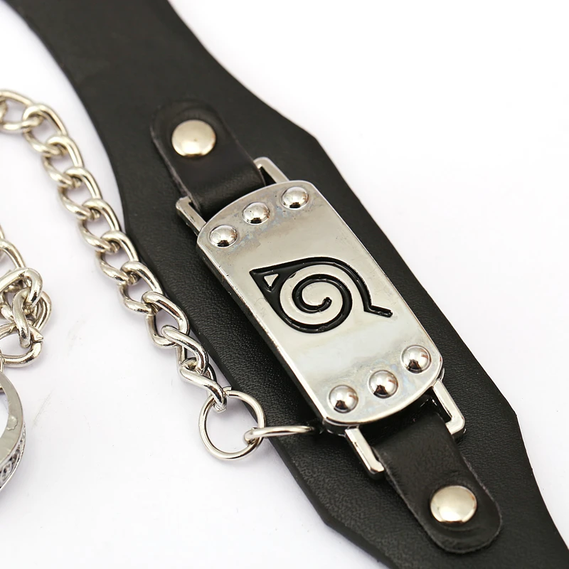 Аниме Наруто Косплэй браслет аксессуары Коноха Uzumaki Naruto Саске логотип панк