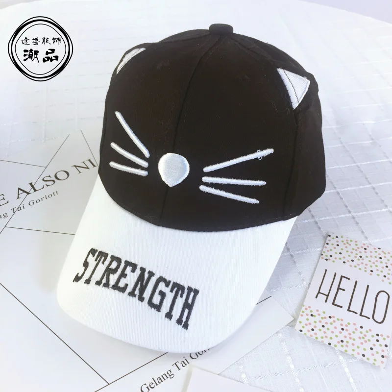 Snapback/Розовая бейсбольная кепка с милыми кошачьими ушками детские шапки 2018 новые