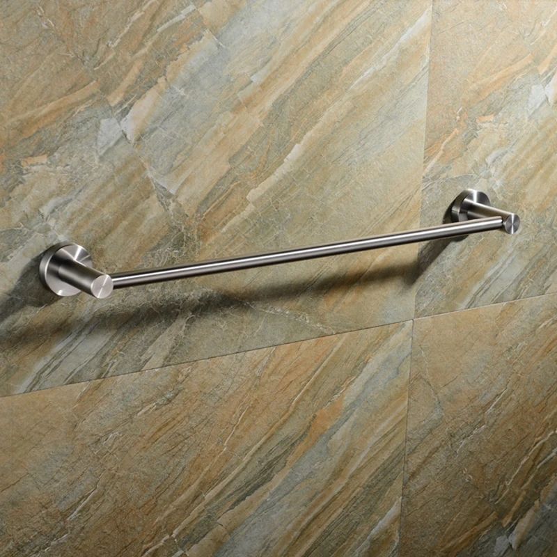 MTTUZK Top Quality 304 Stainles Steel brushed round Single Towel Bar Bath Holder Ring Bathroom Accessories 500mm | Обустройство дома