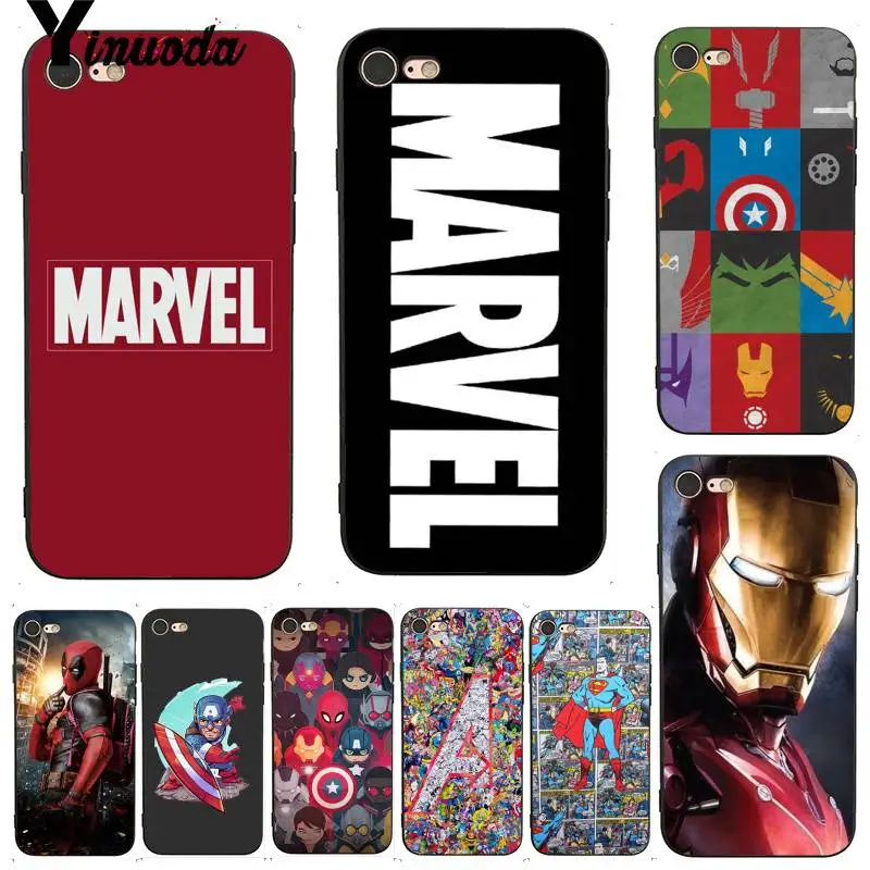 Yinuoda для iphone 7 6 X Чехол Дэдпул Железный человек Marvel Мстители чехол для телефона для iphone 11 Pro Max 7X6 6S 8 Plus 5 5S SE 5C