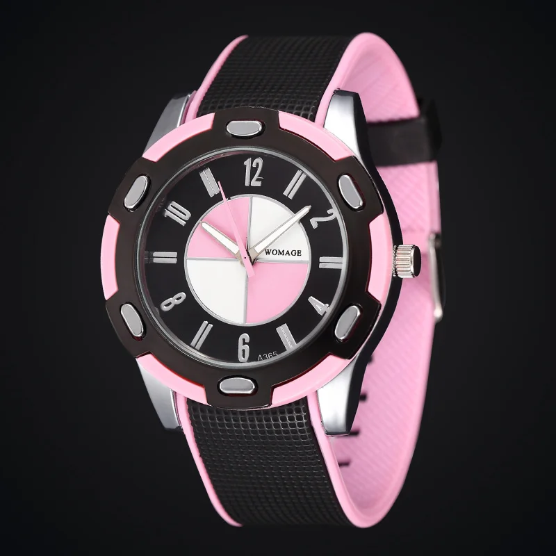 Pink Модные Повседневные спортивные часы Montre Femme с силиконовым ремешком кварцевые часы Relogio Masculino мужские женские наручные часы Horloge Прямая поставка - Цвет: Pink