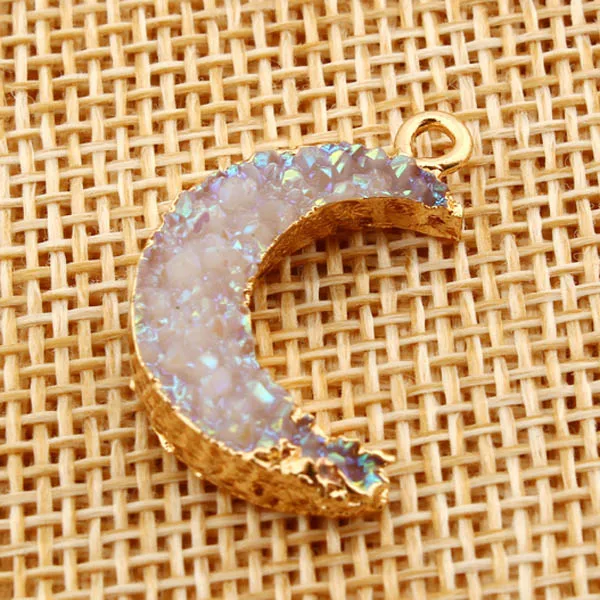 gold beige 11 2 шт. модное маленькое лунное ожерелье, подвесное полимерная серьга, базовые результаты для женщин, DIY браслет Oorbellen, колье, ювелирный подарок - Окраска металла: gold beige 11