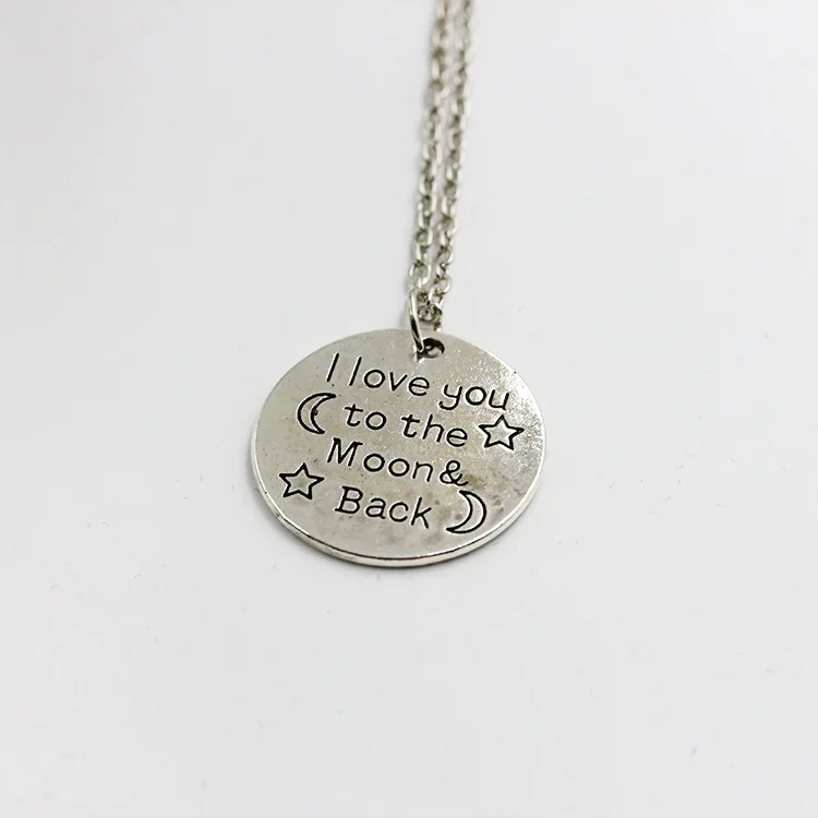 Женское колье с серебряным покрытием &quotI love you to the moon &amp back&quot|Ожерелья подвеской|