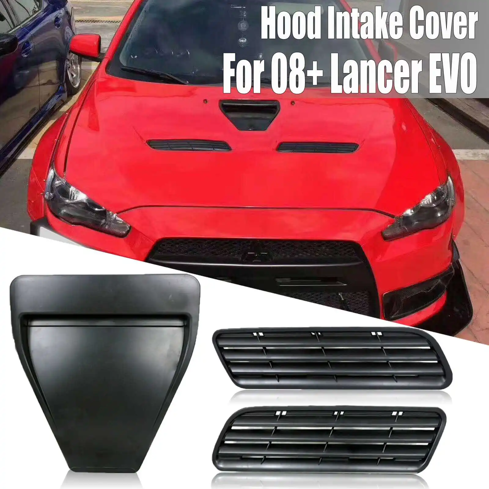 

Car-Styling ABS Hood Vents Bonnet Hood Scoop Intake Vent Cover Trim For Mitsubishi Lancer GTS EVO 10 X GSR 08-15 Style Hood Vent