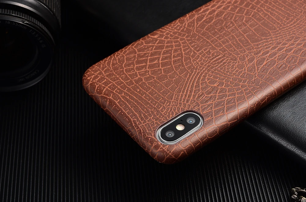 Мягкая задняя крышка из искусственной кожи крокодила для iphone X XS Max XR 11 Pro, Винтажный чехол для телефона, чехол s для iphone 7 8 Plus 6 6 S, чехол