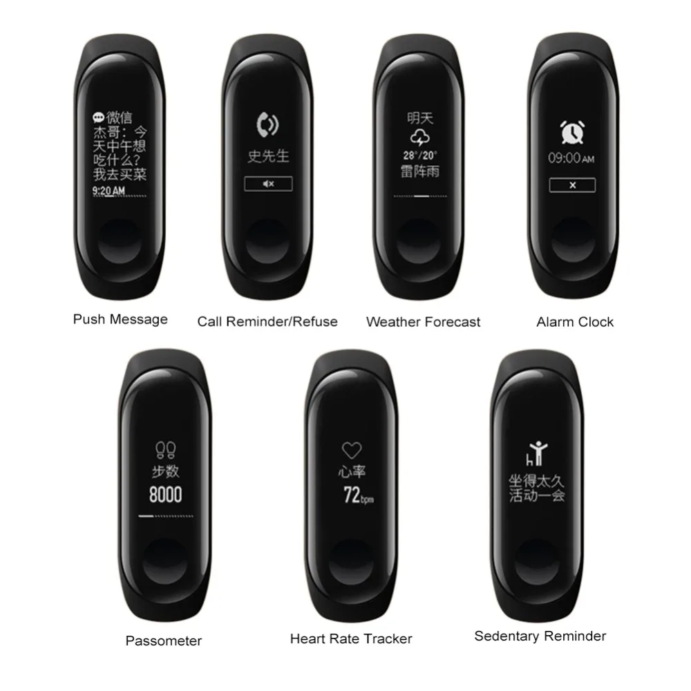 Xiaomi mi band 3 Смарт-браслет mi band 3 OLED дисплей фитнес mi браслет-трекер водонепроницаемые часы Correa