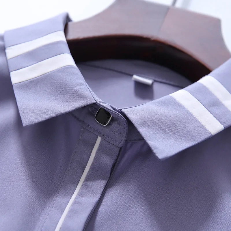 Рубашка женская формальная из шифона с длинным рукавом большие размеры |