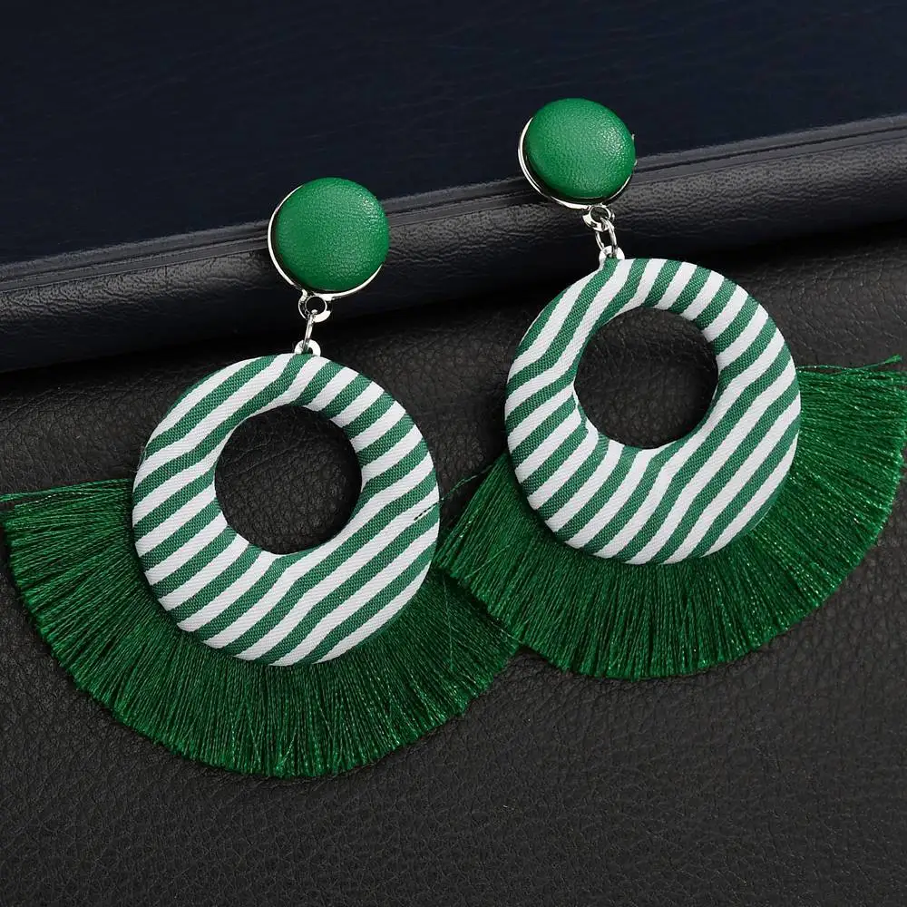 Женские Разноцветные серьги-гвоздики ручной работы в этническом стиле большие