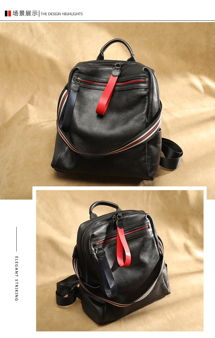 Корейский рюкзак для отдыха из мягкой кожи, Женский шикарный популярный школьный рюкзак из воловьей кожи, рюкзак для путешествий