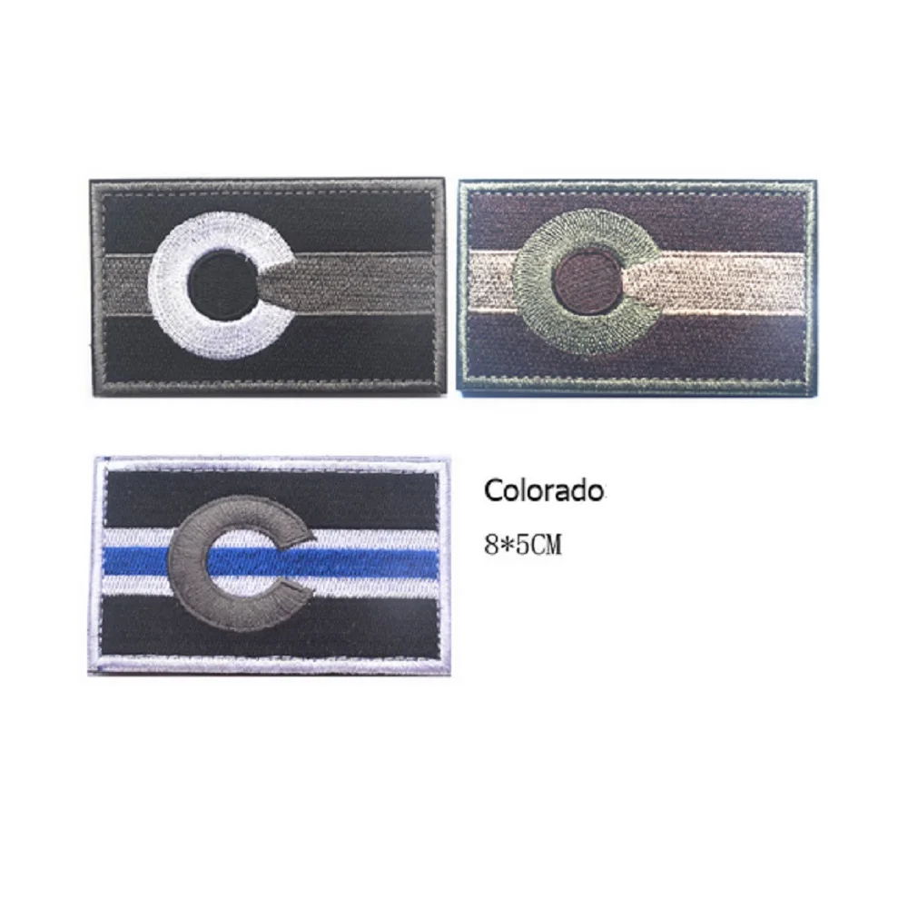 3D заплата вышивки петля и крюк флаг Колорадо патчи Тактический нашивки на одежду