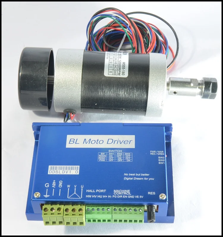 

one set 400W brushed high-speed air-cooled spindle motor TAKE er11 with driver