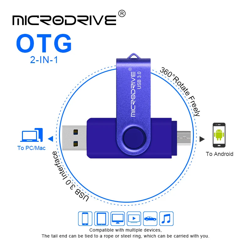 Смартфон USB флэш накопитель металлический флеш 64 Гб Флешка 32 3 0 OTG внешний micro usb