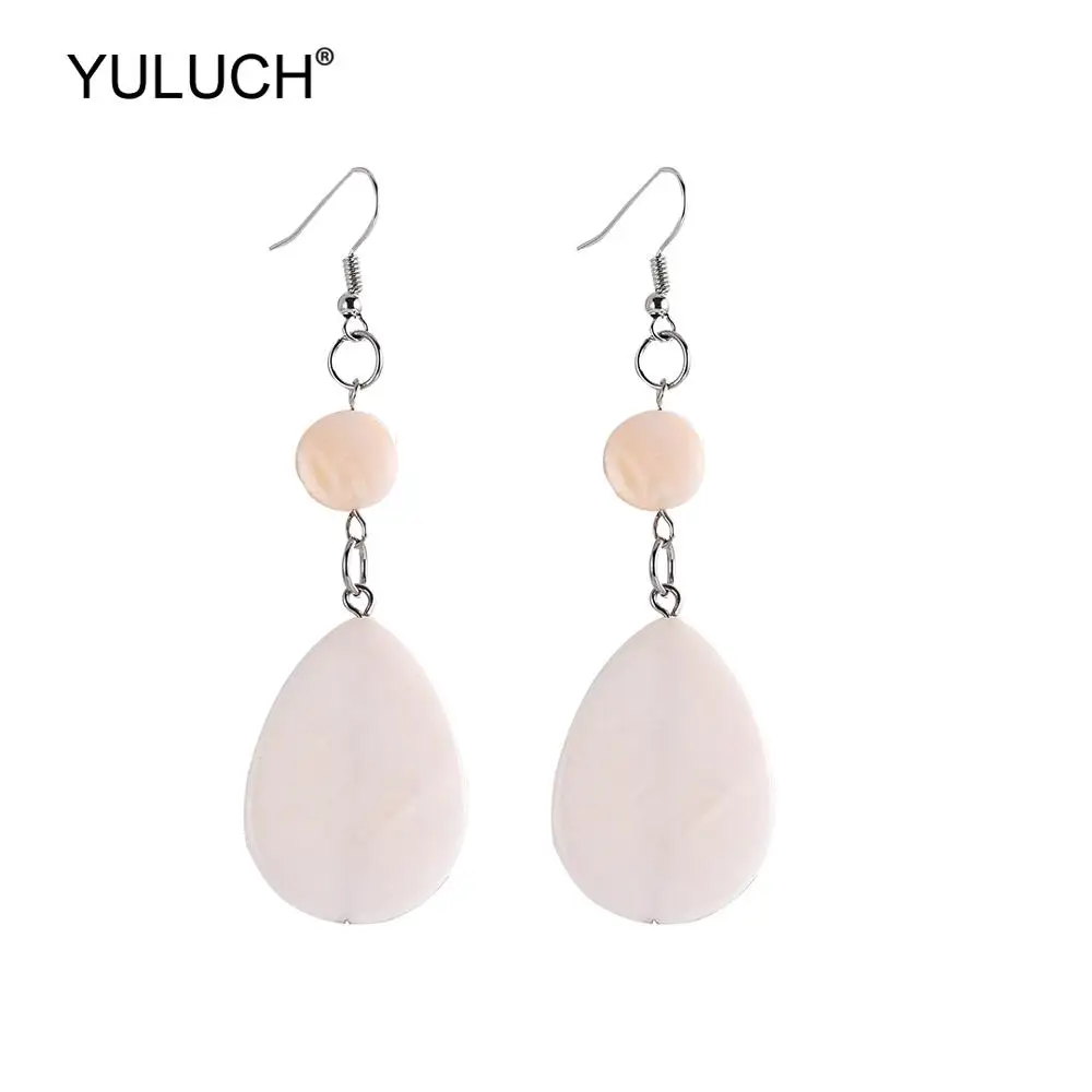 

YULUCH популярные серьги-подвески с помпоном для женщин, модные серьги из натуральной ракушки, модные Подвесные серьги для вечеринок