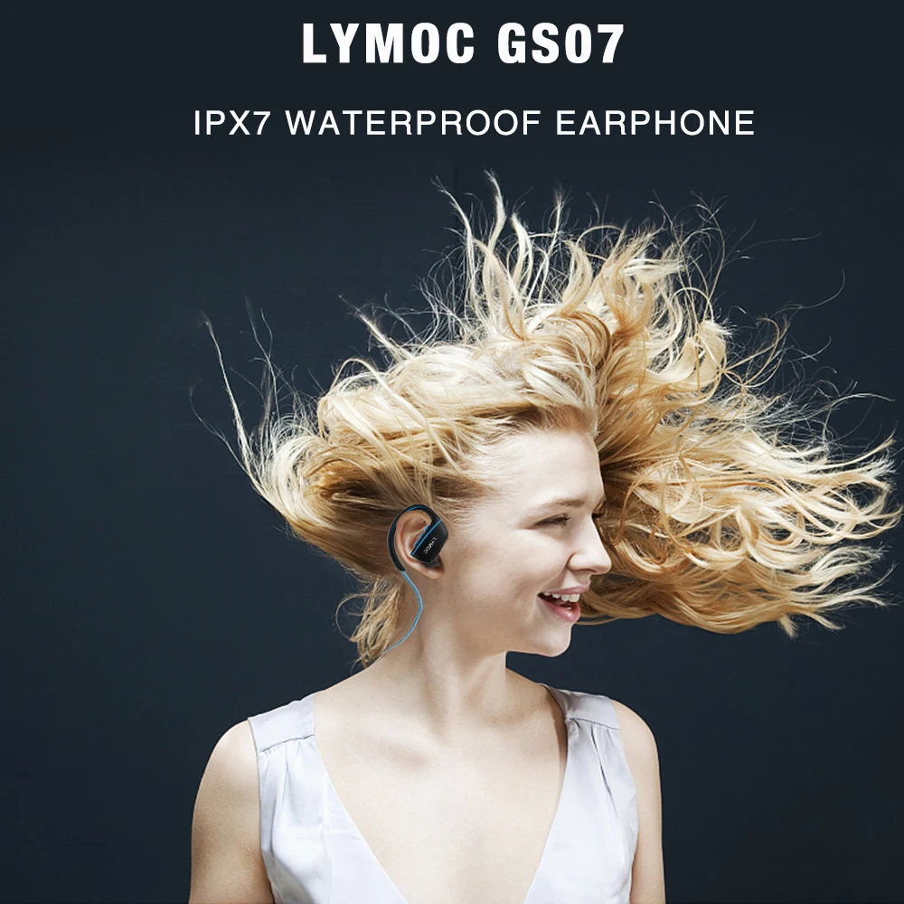 LYMOC IPX7 Водонепроницаемый Bluetooth Беспроводной наушников Спорт гарнитуры Стерео