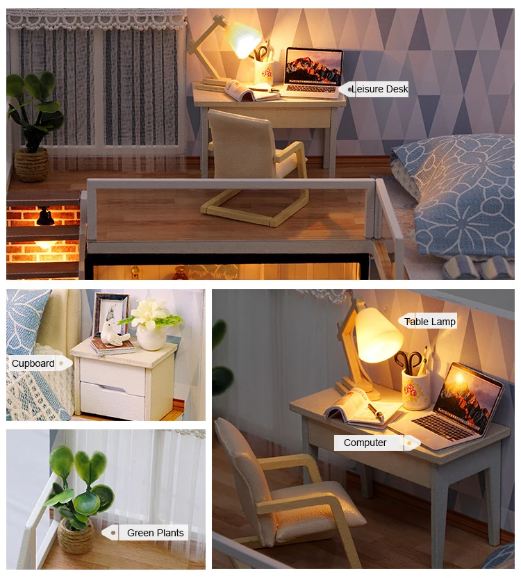 Cutebee кукольный дом мебель миниатюрный кукольный домик DIY миниатюрный дом игрушки для детей наклейки DIY кукольный домик I