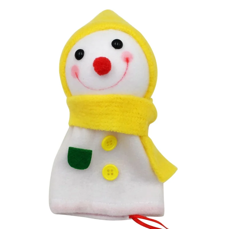 yellow snowman 1 шт рождественские подарочные пакеты животные шаблон Санта Клаус конфеты сумки для рождества H1 - Цвет: yellow snowman