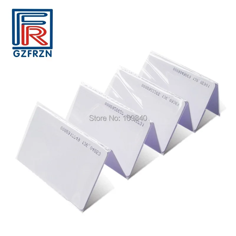 100 шт. RFID-карты 125 кГц из ПВХ белого цвета EM4100/TK4100 для персонала по управлению