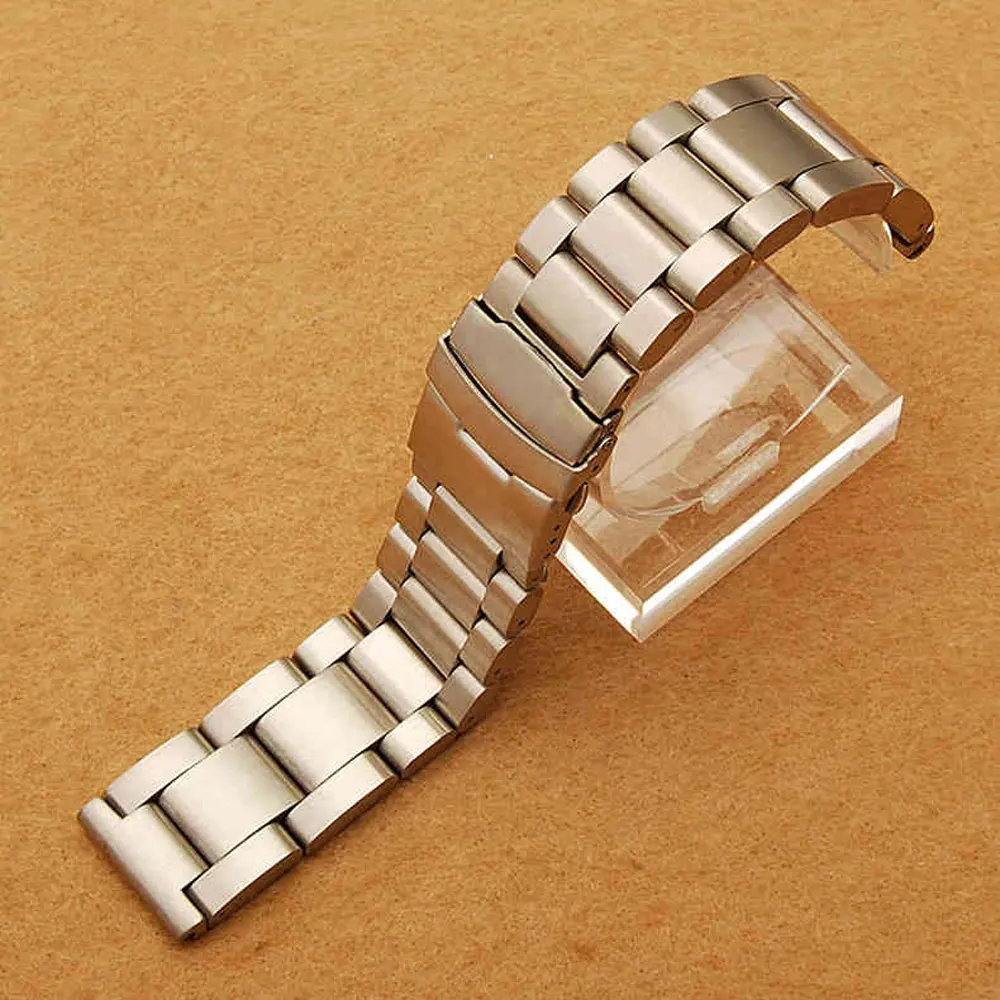 Good Quality Silvery 22/24/26mm Men Woman Stainless Steel Watch Band With 2 Spring Bars For Business Smart Watches Strap GD0135 | Наручные