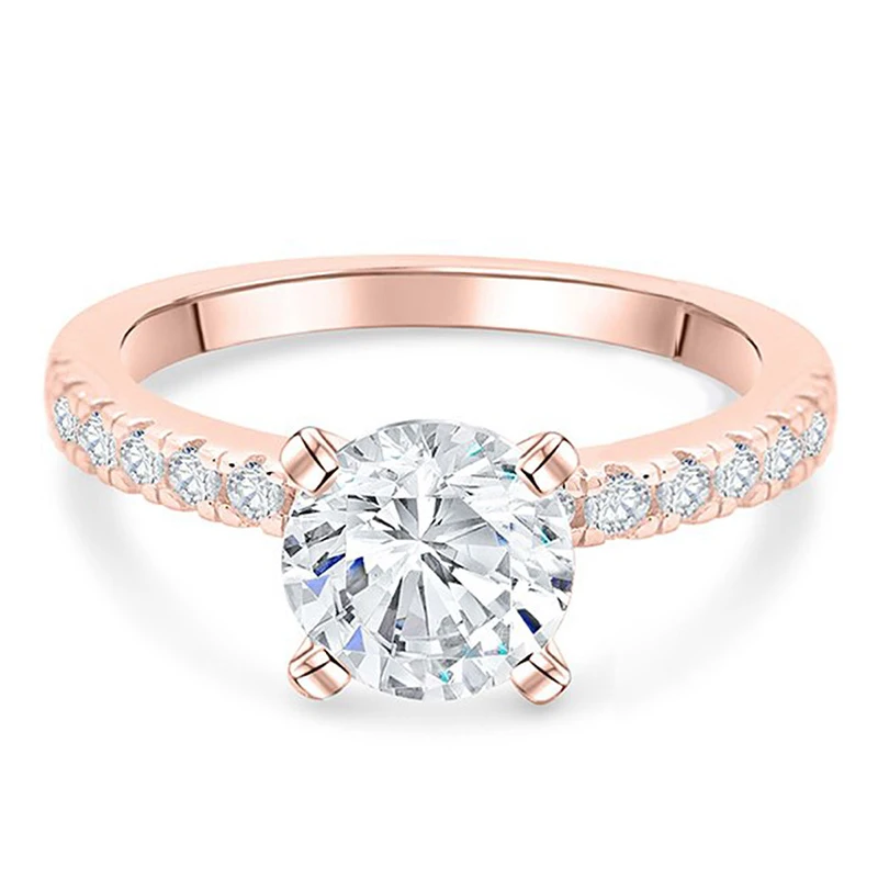 star light R TONGLiN 925 Серебряное болгарийское кольцо аксессуары ювелирные изделия 1 карат Сияющая Звезда розового золота светильник обручальное кольцо Люкс 2 шт набор колец - Цвет основного камня: star light R