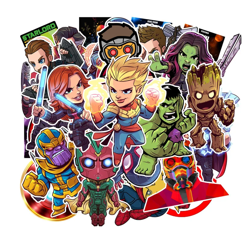 95pcs 95 шт. граффити Marvel стикер комический мультфильм фильм квадратный стикер s детские развивающие игрушки компьютерный скейтборд - Цвет: 95pcs