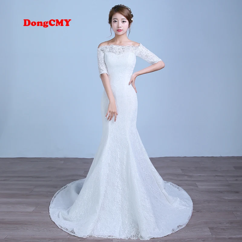 DongCMY 2021 Новое поступление белого цвета Русалка на шнуровке Платье vestido de noiva