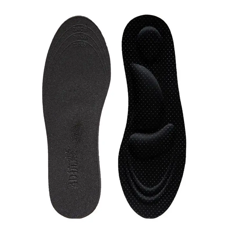 black 1 пара, летние 4D женские стельки на высоком каблуке, дышащие, дезодорант, пот, утолщение, массаж, амортизатор, спортивные стельки 517D - Цвет: black