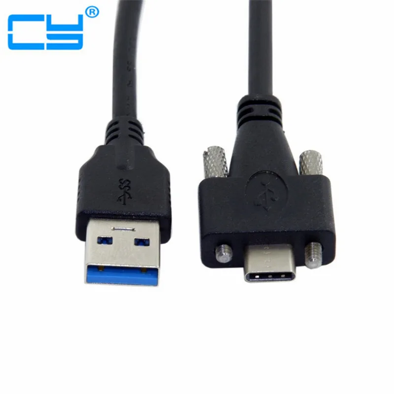 USB 3 0 Male к 1 type c USB-c Type-C с двумя винтами запирающий Мужской кабель для передачи