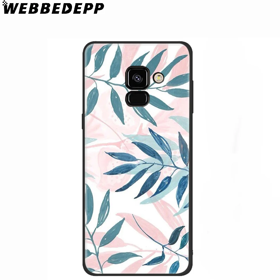 WEBBEDEPP Vintage Plant Leaf Silicone Case for Samsung Galaxy A3 A5 A6 A7 A8 A9 A10 A20 A30 A40 A50 A70 M10 M20 M30 |