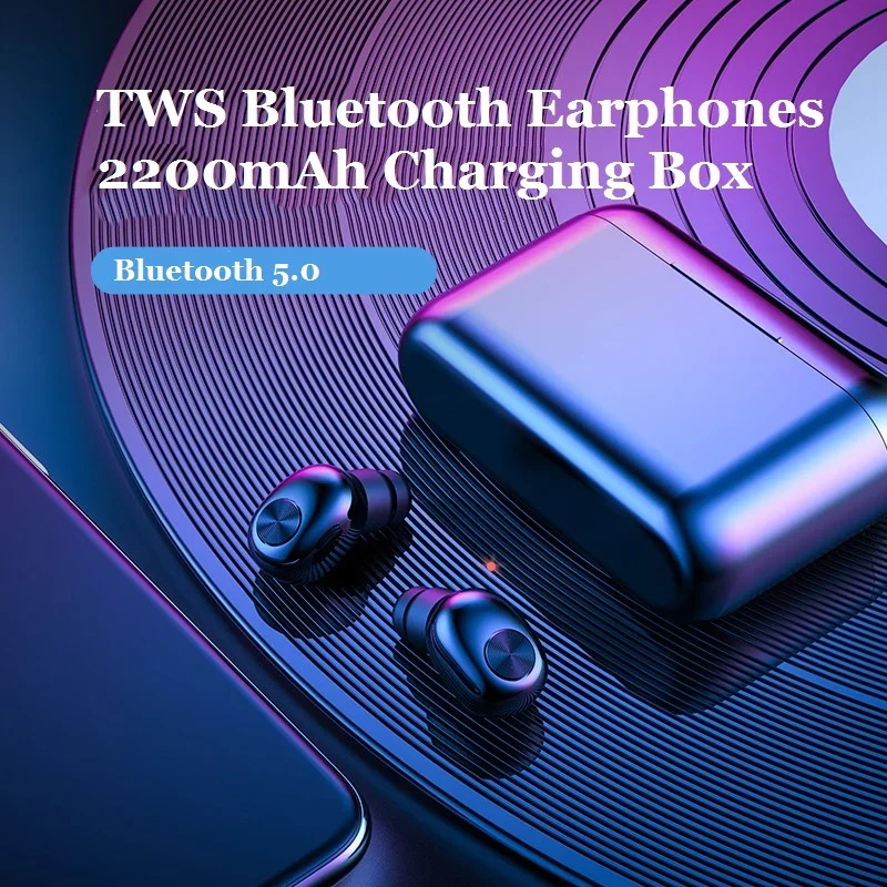 2019 TWS Беспроводные наушники с двойными ушами Мини Bluetooth 5 0 2200 мАч зарядная коробка