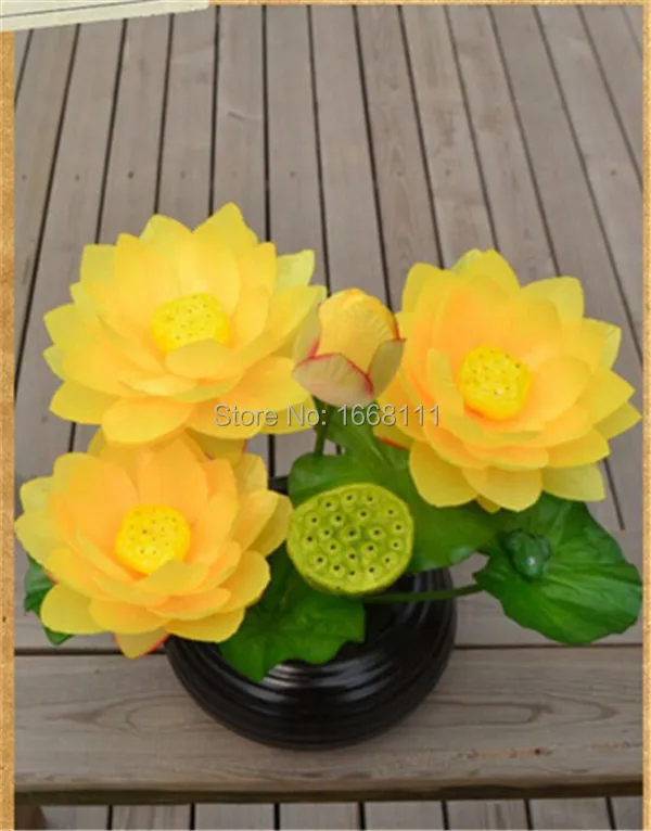 Поддельные цветок лотоса кучу 48 см 10 шт. моделирование Water Lily 6 цветов 7 стеблей для Свадебная вечеринка дома искусственные декоративные цветы
