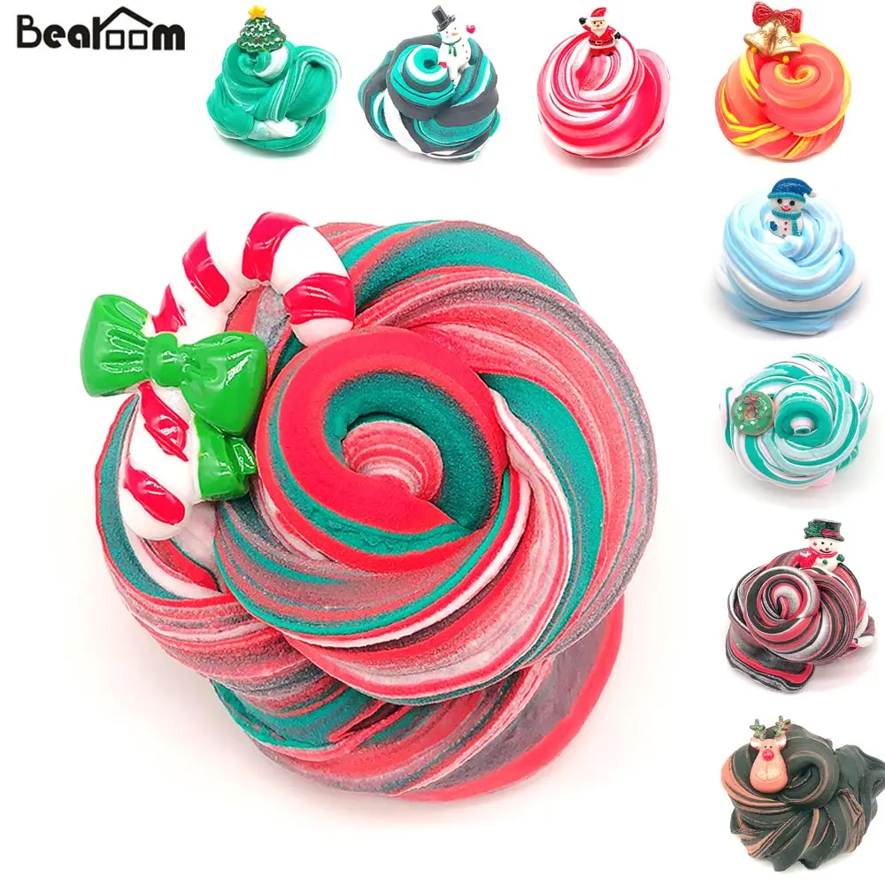 Bearoom Slime Лепка глина цветной Лизун пушистые рождественские подарки для детей