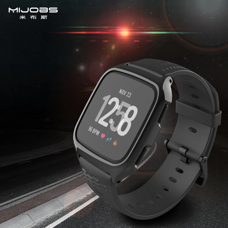 Mijobs Мягкие силиконовые сменные спортивные часы-браслет ремешок для Fitbit Versa Замена Smartwatch Браслет