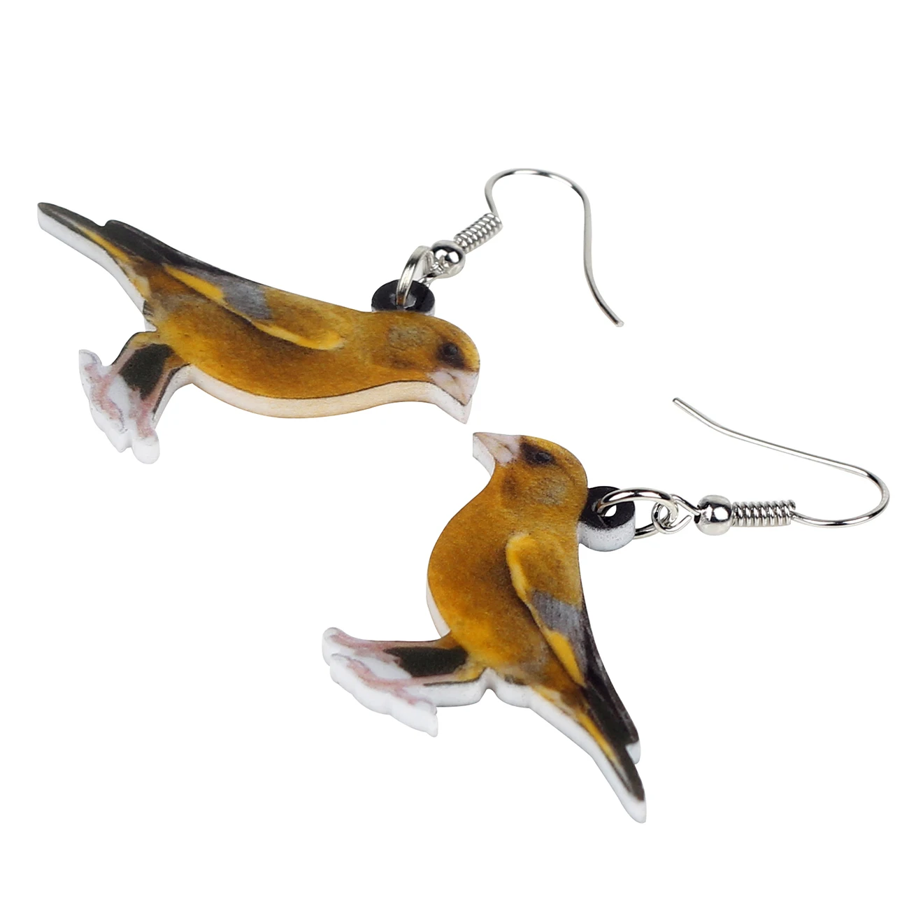 Bonsny Statement Acrylic Greenfinch Bird Earrings Big Long Drop Dangle Novelty Animal Jewelry For Women Girls Gift Party | Украшения и