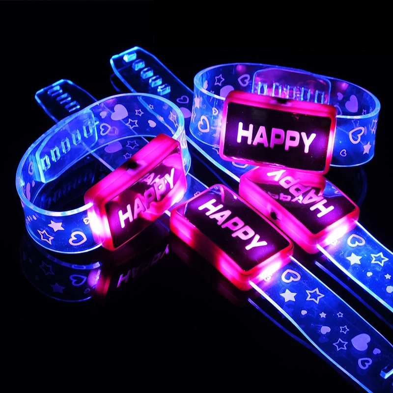 LED счастливый светящееся кольцо на руку браслет со светодиодным браслетом модные
