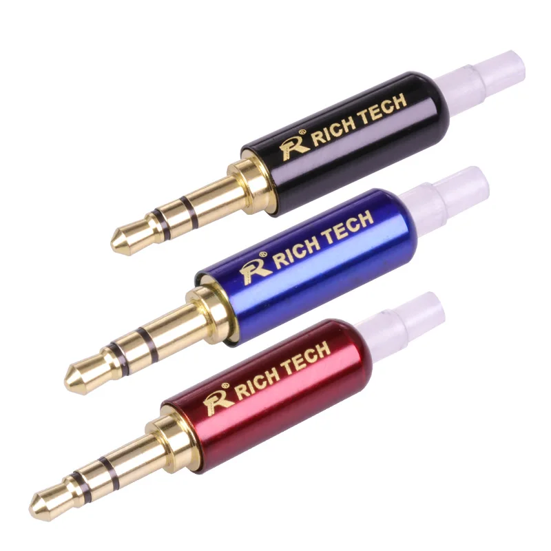 100PCS Jack 3.5mm R Connector 3Pole Gold-plated stereo jack DIY Earphone Adapter with Tail plug to fix cable stable | Обустройство