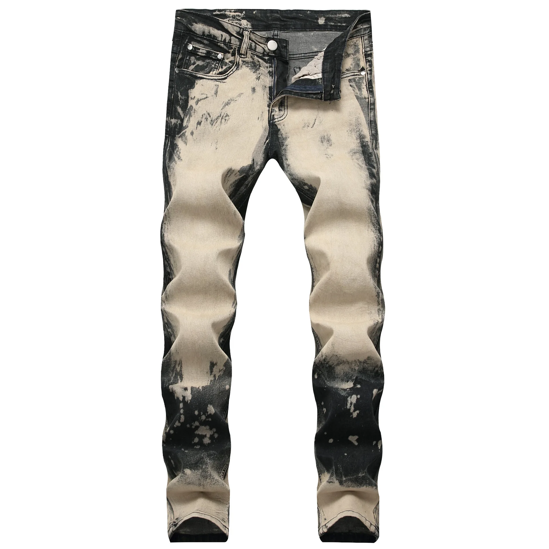 Мужские Винтажные рваные джинсы Джоггеры в стиле ретро желтые потертые