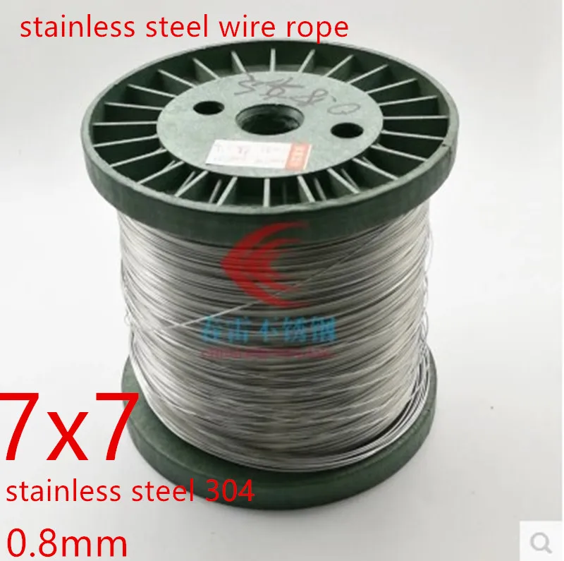 

50 meters 0.8mm 7*7 Wire Rope Stainless Steel Cable,Seaworthy 100% Marine Grade,