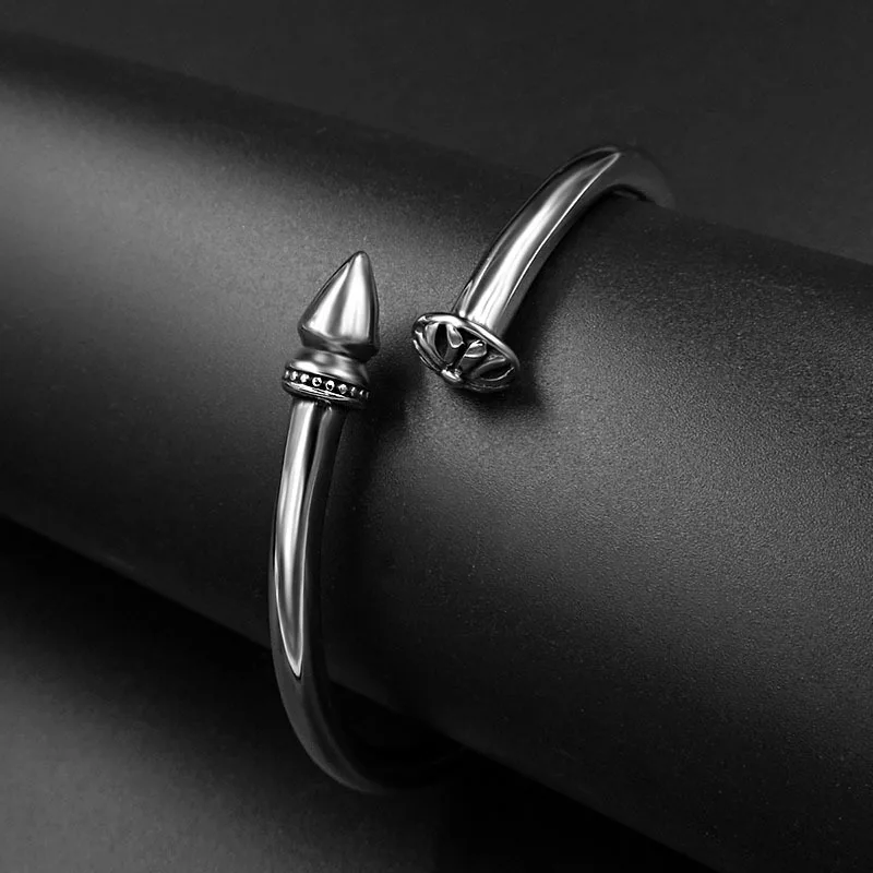 Retro Nail Shape Bangle High Polishing Stainless Steel Bracelet Cuff Bracelets &amp Bangles for Women Vintage Wrist Band Viking | Украшения