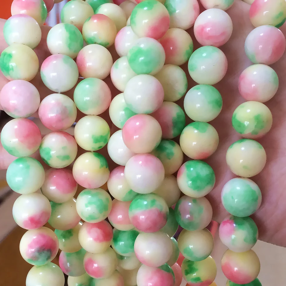 Высококачественные модные женские разноцветные камни, нефритовые круглые фотоэлементы, 8 мм, 10 мм, горячая распродажа, diy ювелирные изделия, 15 дюймов, B142