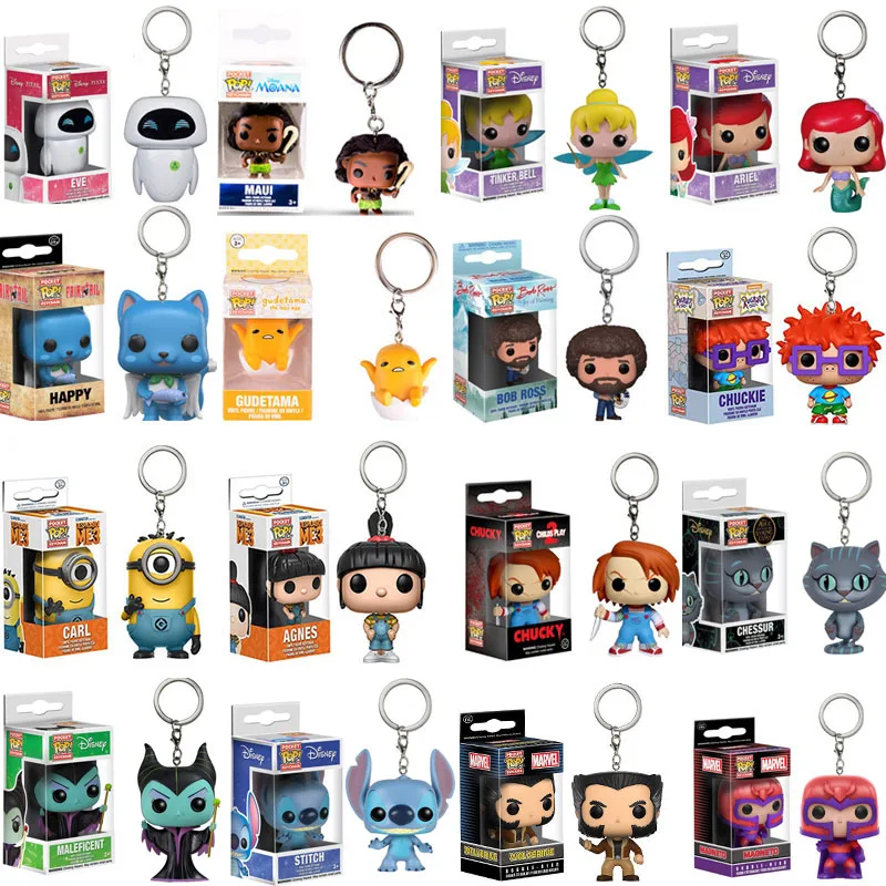 Funko POP DISNEY мультфильм игрушки малефисент Кот Ститч брелок для ключей «Чаки» ПВХ Фигурка Ариэль коллекция игрушек для детей подарок
