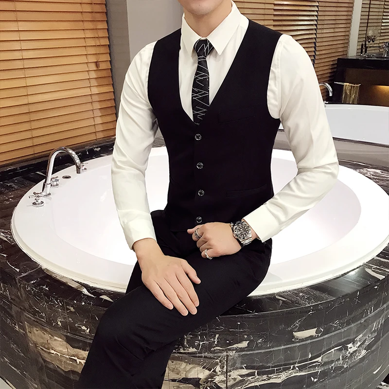 (Комплект из 3 предметов: пиджак + жилет брюки) мужской свадебный костюм мужские