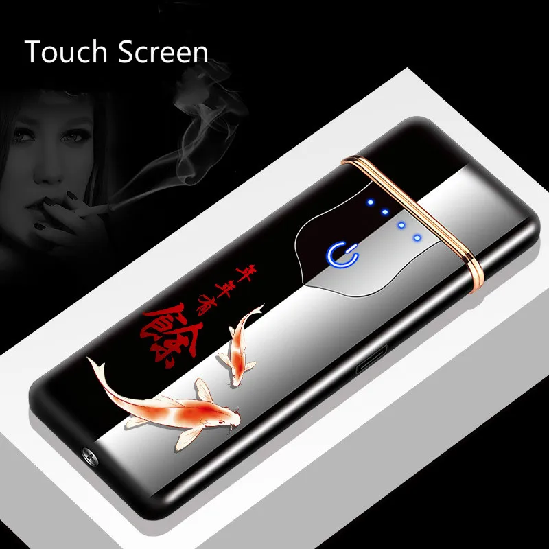 Новинка USB зарядка сенсорная Индукционная тонкая перезаряжаемая зажигалка