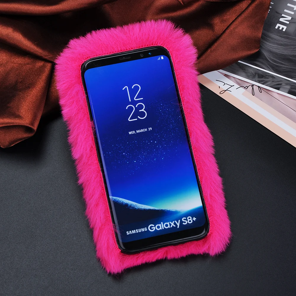 Чехол для телефона с милым пушистым кроличьим мехом мягкий чехол samsung J5 2015 2016 galaxy