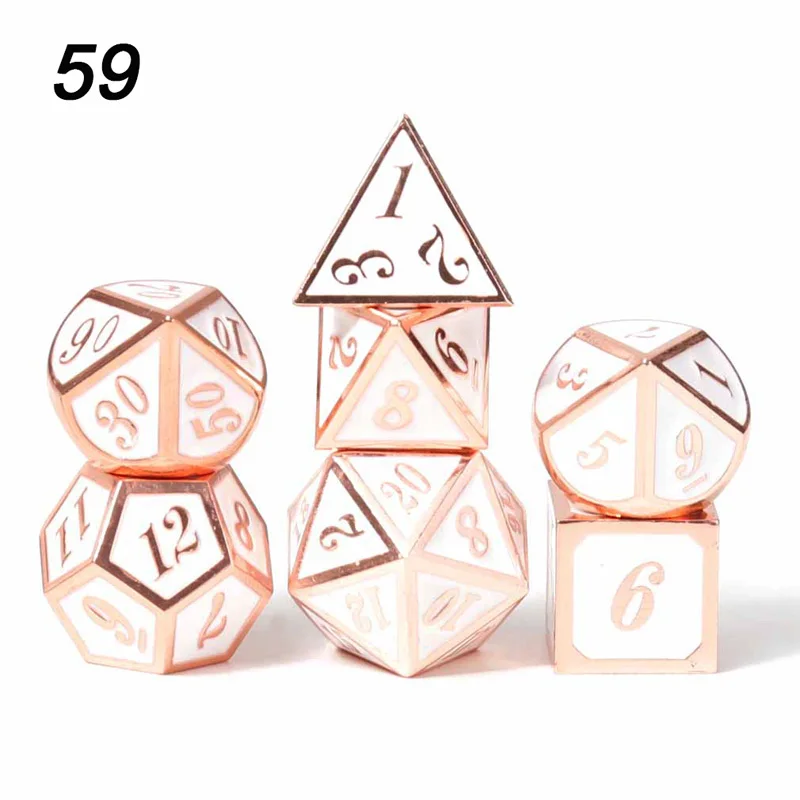 59 Chengshuo игральные кости DND Металл РГП набор многогранных подземелья Дракон d20 10 6 8 12 синий настольные игры цинковый сплав зеленый цифровой рисунок кости - Цвет: 59
