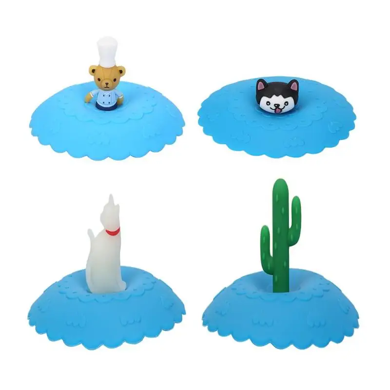 

Силиконовые крышки для чашек, крышка для капель, крышка для чашек от пыли, термостойкая Крышка для чашек с уплотнением снеговика, стеклянная...