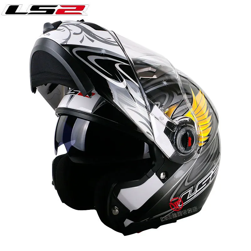 LS2 FF370 мужские флип мото rcycle шлем двойной щит с внутренним солнечным козырьком