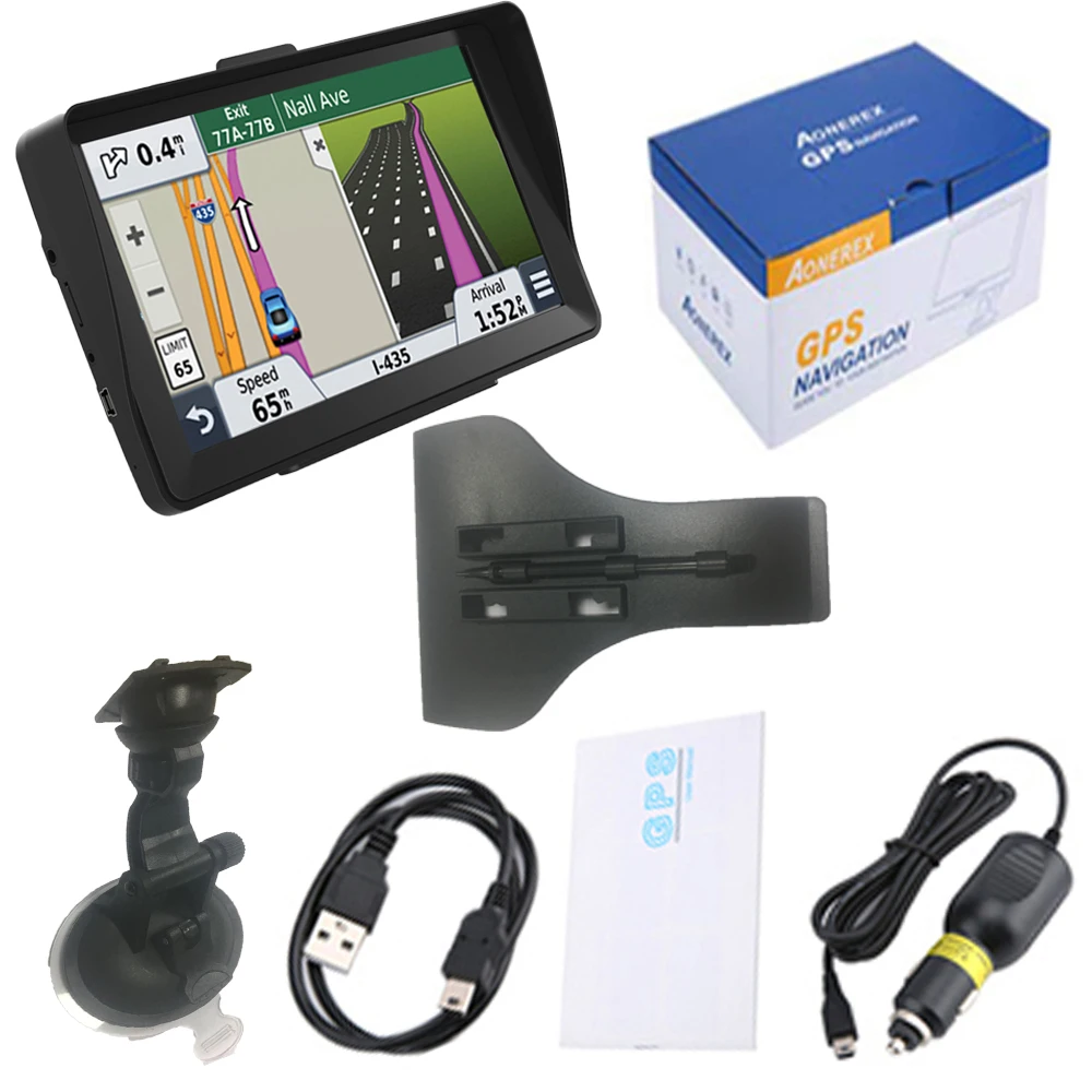 Автомобильный GPS навигатор 7-дюймовый HD ЖК-экран FM Bluetooth спутниковый голосовой