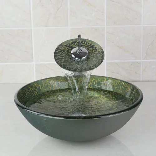 Basin Sink Set 5 Monite, специальная распродажа, стеклянный кран для раковины, кран для раковины, ручная краска, чаша для раковины с латунным краном, водосток, набор для ванной комнаты - Цвет: Basin Sink Set 5